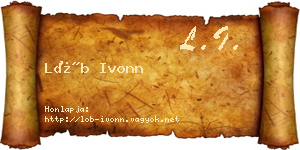 Löb Ivonn névjegykártya
